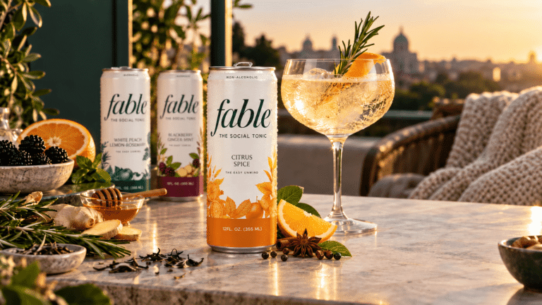 Fable social tonics on counter
